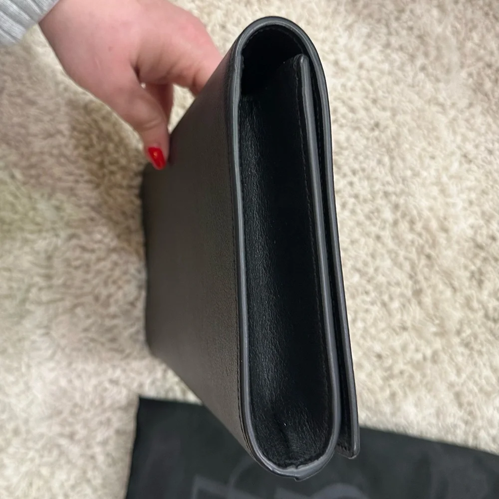 Yves Saint Laurent YSL Black on Black Clutch with Dust Bag